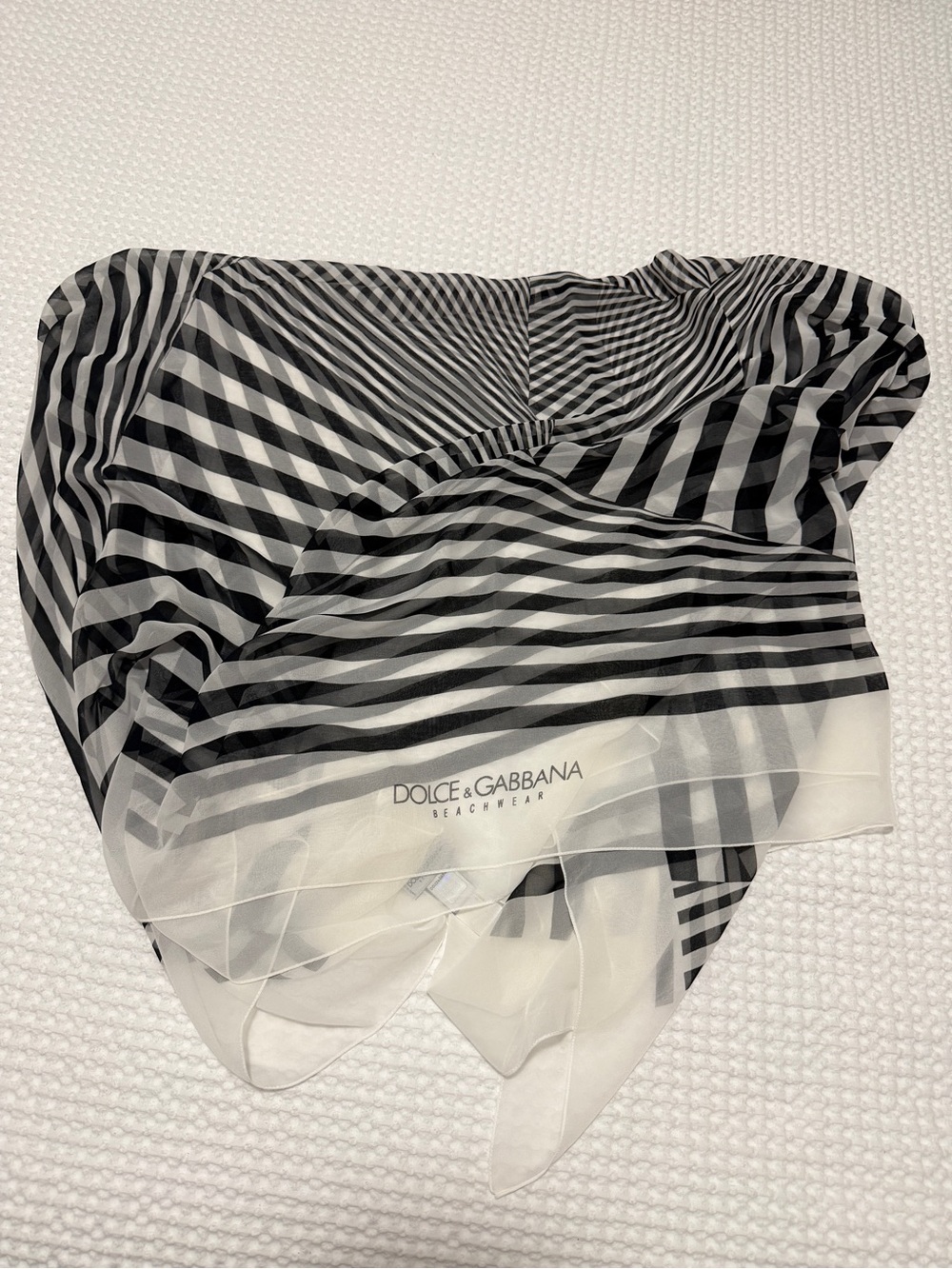 Dolce & Gabbana Black and White Striped Beach Skirt